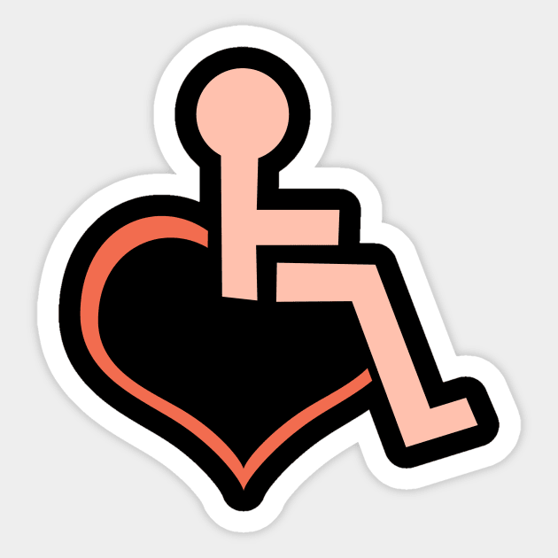 'Heart Shaped Wheelchair' Hilarous Wheelchair Gift Sticker by ourwackyhome